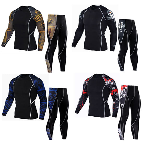 Sport suits for GYM thermal underwear sets for men long compression