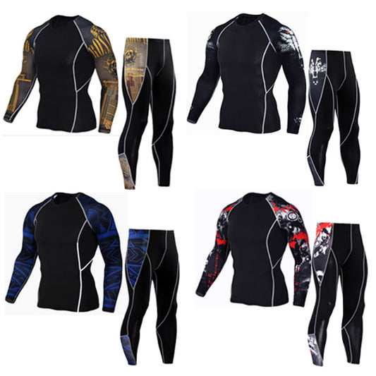 Sport suits for GYM thermal underwear sets for men long compression