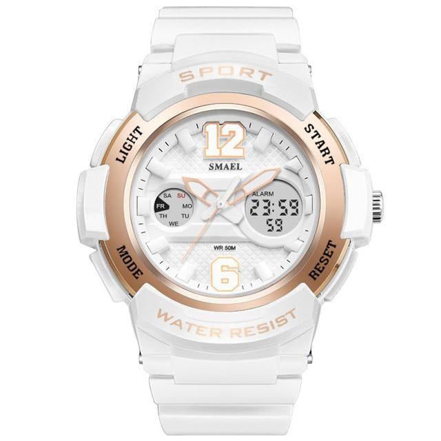 Women sport wristwatch cute 30M waterproof dual display lady watch