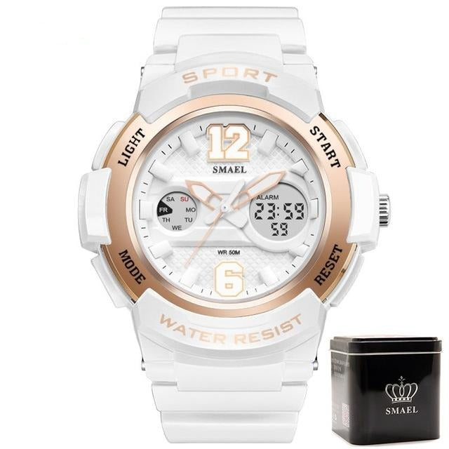Women sport wristwatch cute 30M waterproof dual display lady watch