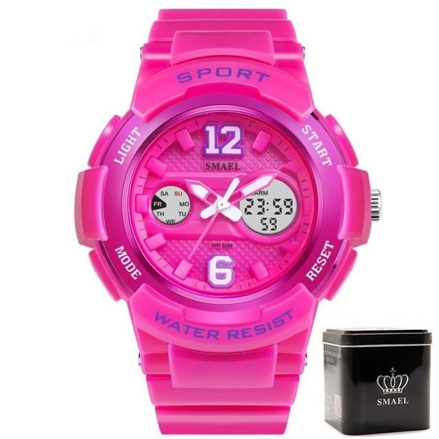 Women sport wristwatch cute 30M waterproof dual display lady watch