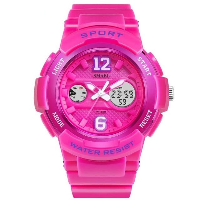 Women sport wristwatch cute 30M waterproof dual display lady watch