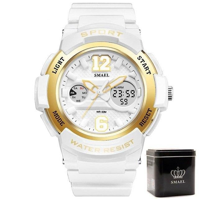 Women sport wristwatch cute 30M waterproof dual display lady watch