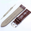 Leather watchband 20mm 22mm brown waterproof steel buckle