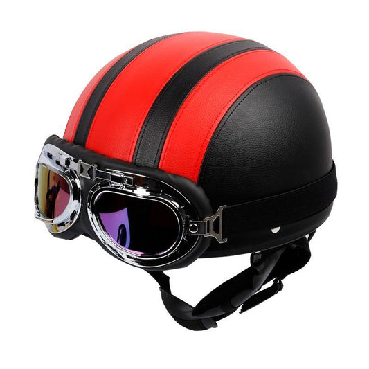 Helmets goggles motorcycle leather vespa helmet open half face men women