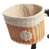 Vintage Bicycle Basket Mountain Bike Light Brown Wicker Cycling Front Basket Shopping Bag Bicycle Accessories