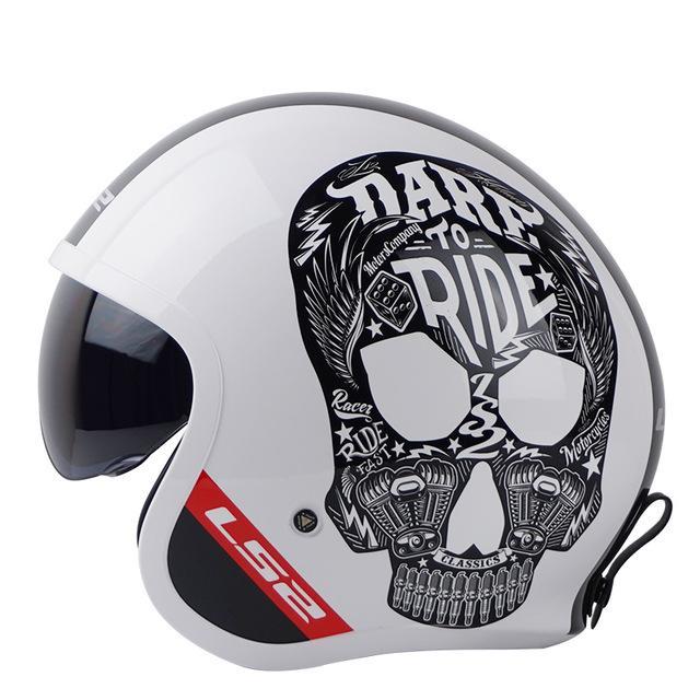Vintage Vespa helmets skull open face electric motorcycle helmet sun shield