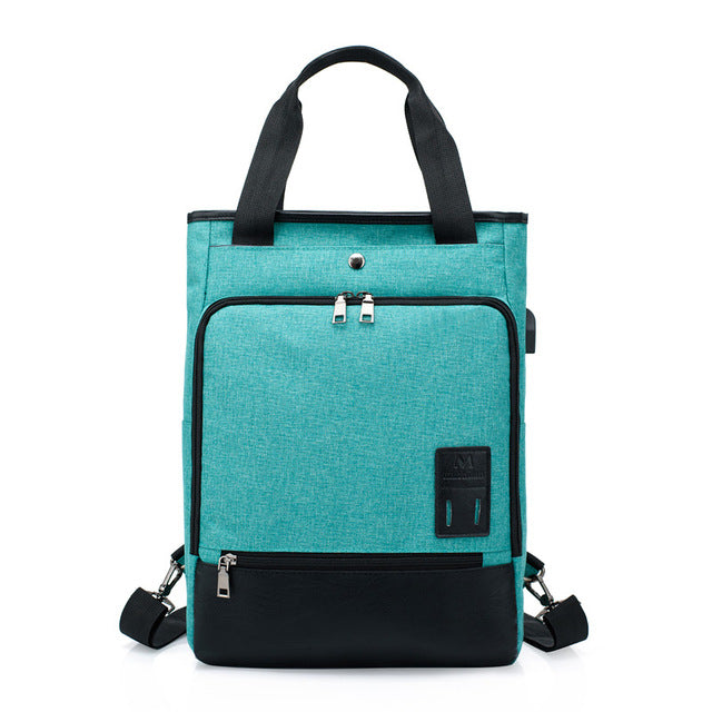 Canvas Laptop Backpack USB Charging Business Travel bag
