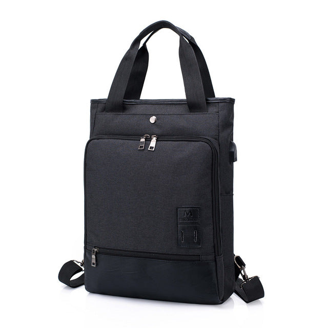 Canvas Laptop Backpack USB Charging Business Travel bag