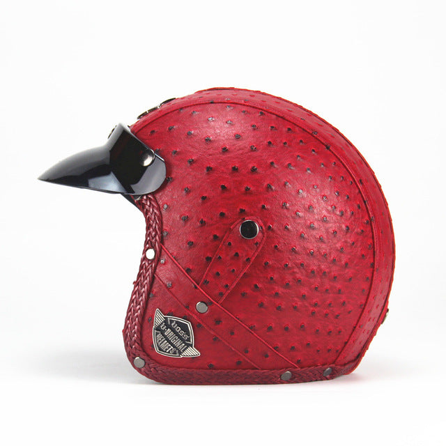 Vintage motorcycle helmets with goggles scooter vespa helmet open face