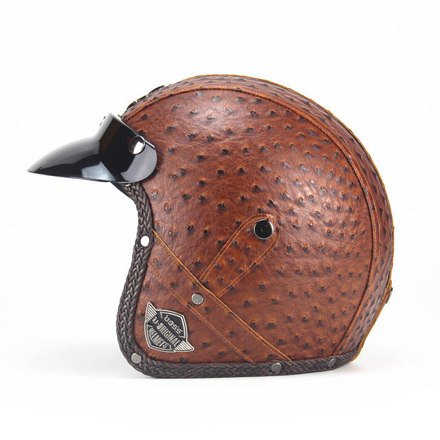 Vintage motorcycle helmets with goggles scooter vespa helmet open face