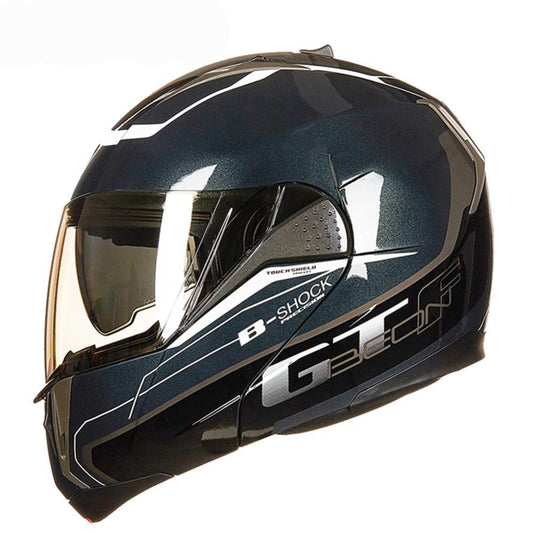 Vintage full face motorcycle helmets flip up open helmets dual visors ECE