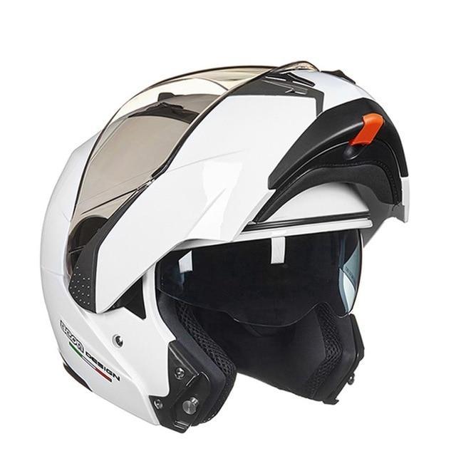 Vintage full face motorcycle helmets flip up open helmets dual visors ECE