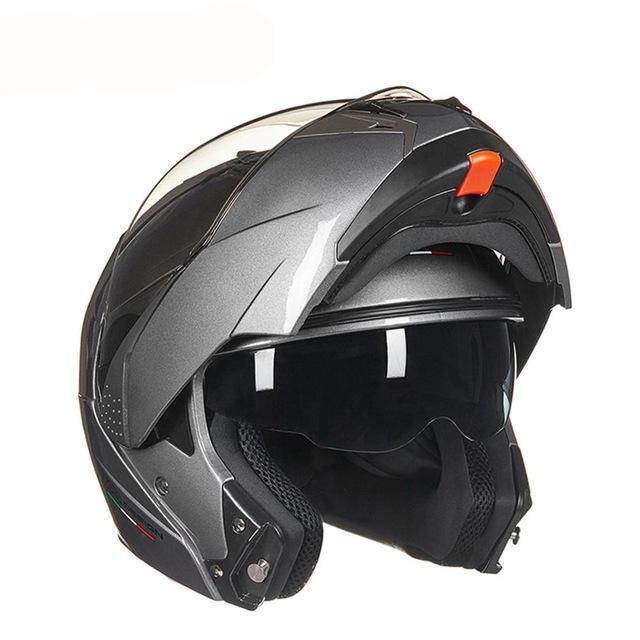 Vintage full face motorcycle helmets flip up open helmets dual visors ECE