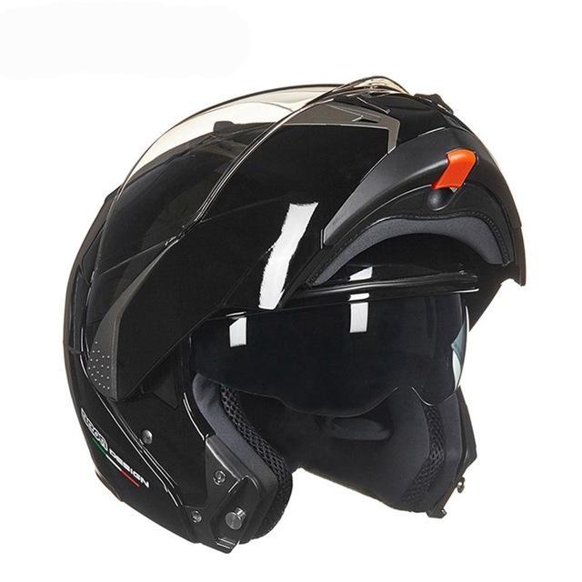 Vintage full face motorcycle helmets flip up open helmets dual visors ECE