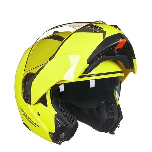 Vintage full face motorcycle helmets flip up open helmets dual visors ECE