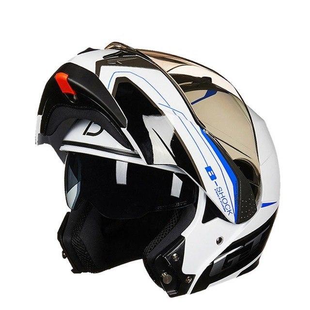 Vintage full face motorcycle helmets flip up open helmets dual visors ECE