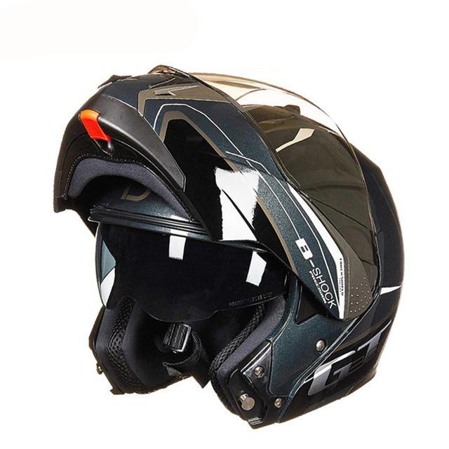 Vintage full face motorcycle helmets flip up open helmets dual visors ECE