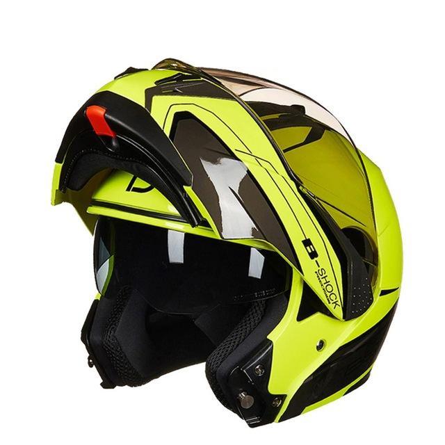 Vintage full face motorcycle helmets flip up open helmets dual visors ECE