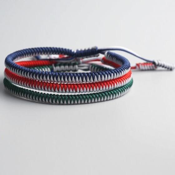 Tibetan buddhist bracelets handmade good lucky charm bangles for women men 3pcs