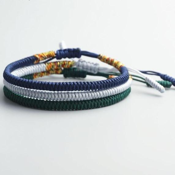 Tibetan buddhist bracelets handmade good lucky charm bangles for women men 3pcs