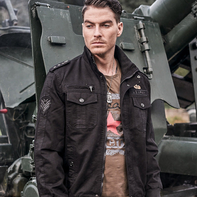 Military pilot jacket men air force one cloth cotton star autumn winter