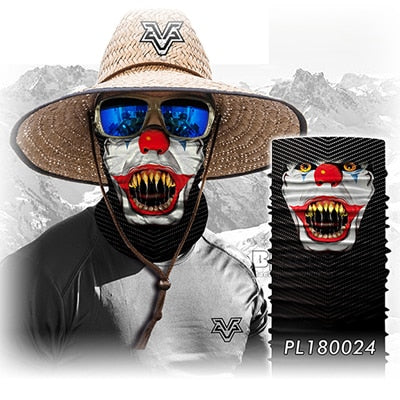 Motorcycle scary skull mask face headwear neck scarf ski bike halloween