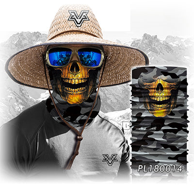 Motorcycle scary skull mask face headwear neck scarf ski bike halloween