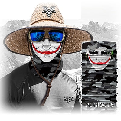 Motorcycle scary skull mask face headwear neck scarf ski bike halloween