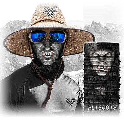 Motorcycle scary skull mask face headwear neck scarf ski bike halloween
