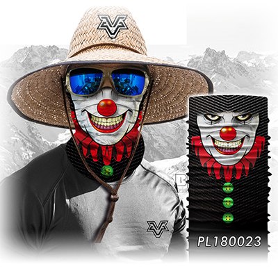 Motorcycle scary skull mask face headwear neck scarf ski bike halloween