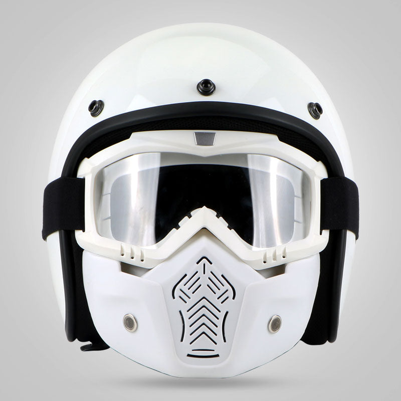 Vintage retro helmet motorcycle 3/4 open fiberglass face helmets jet style