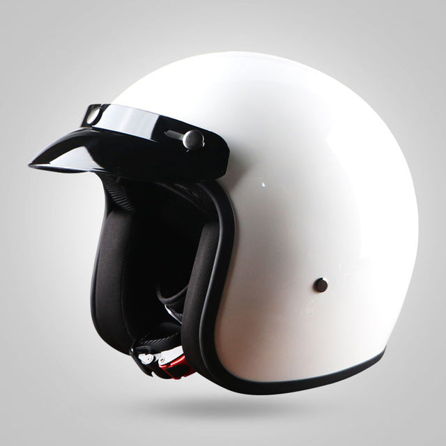 Vintage retro helmet motorcycle 3/4 open fiberglass face helmets jet style