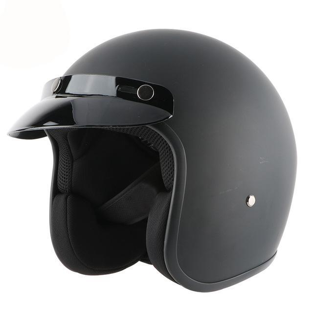 Vintage retro helmet motorcycle 3/4 open fiberglass face helmets jet style