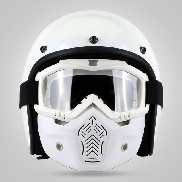 Vintage retro helmet motorcycle 3/4 open fiberglass face helmets jet style