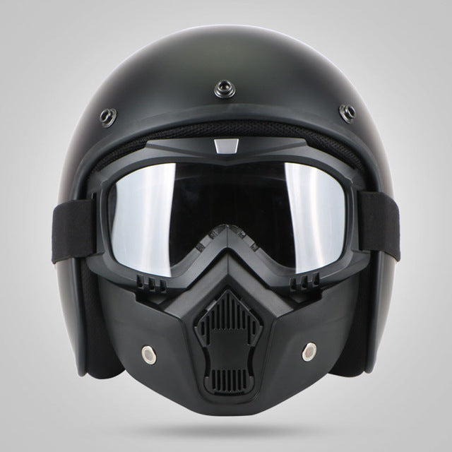 Vintage retro helmet motorcycle 3/4 open fiberglass face helmets jet style