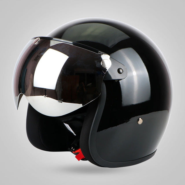 Vintage retro helmet motorcycle 3/4 open fiberglass face helmets jet style