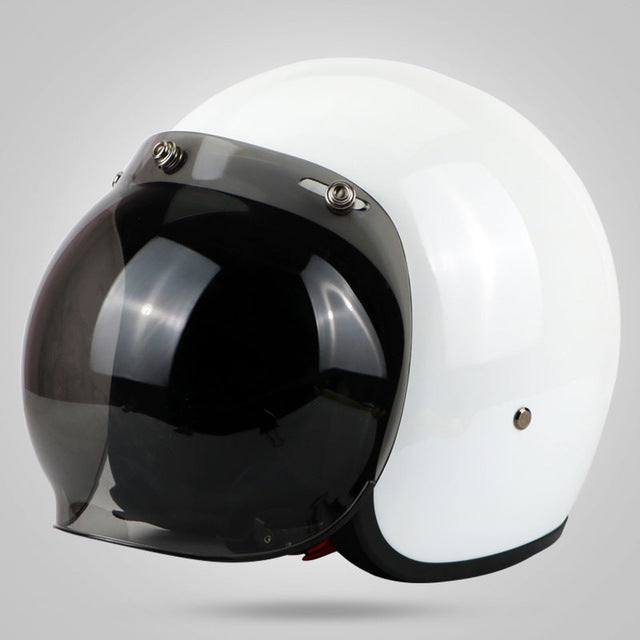 Vintage retro helmet motorcycle 3/4 open fiberglass face helmets jet style