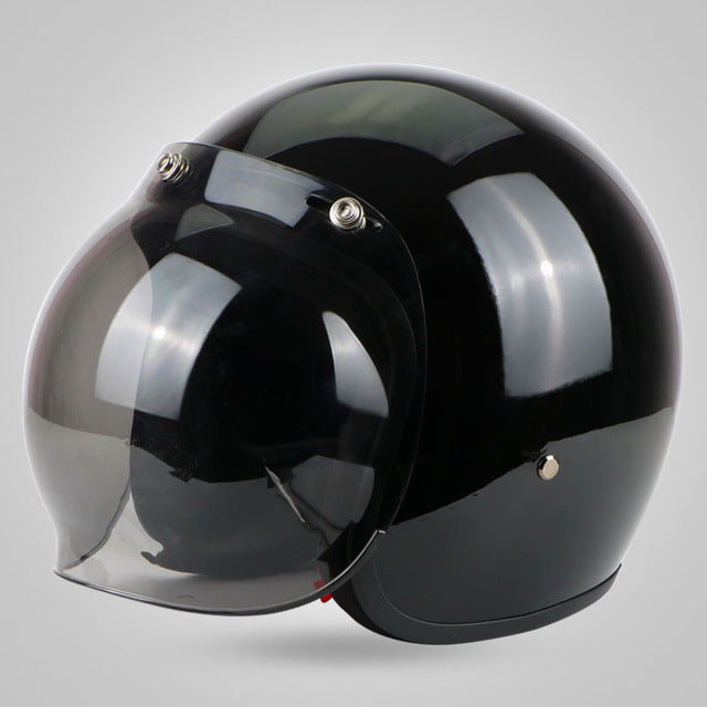 Vintage retro helmet motorcycle 3/4 open fiberglass face helmets jet style