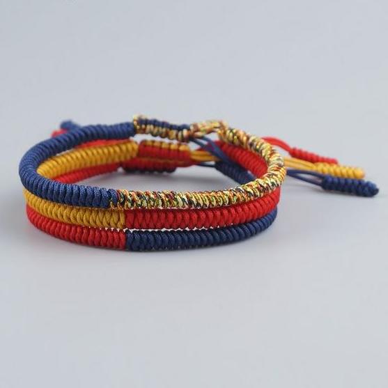 Tibetan buddhist bracelets handmade good lucky charm bangles for women men 3pcs