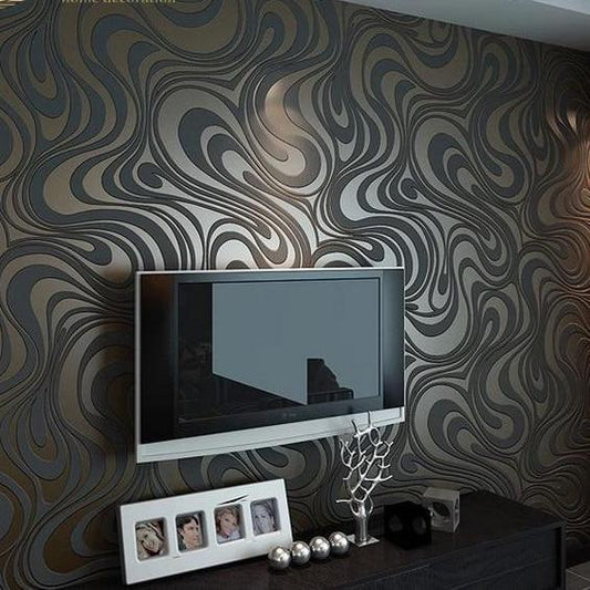 modern wallpaper vintage 3d roll flocking striped wall home decor mural papel