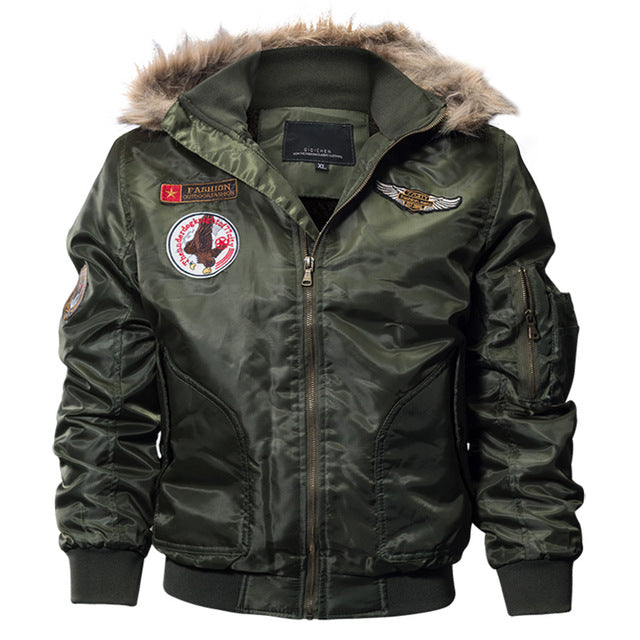 Bomber Jacket Men Pilot Jacket Army Military Motorcycle Coat Outerwear