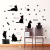 Cat wall stickers printing mural art wall decals diy kids room home decor