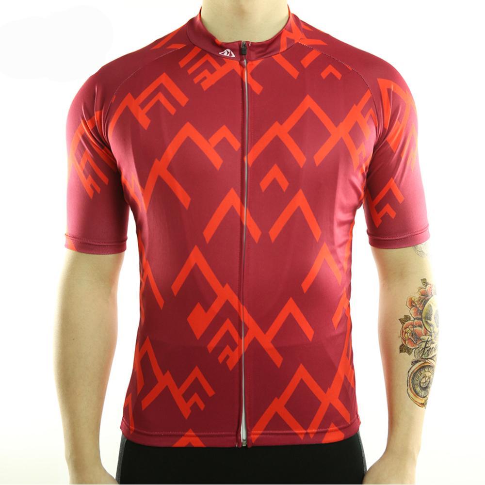 Cycling jersey men bicycle clothing short sleeve red color