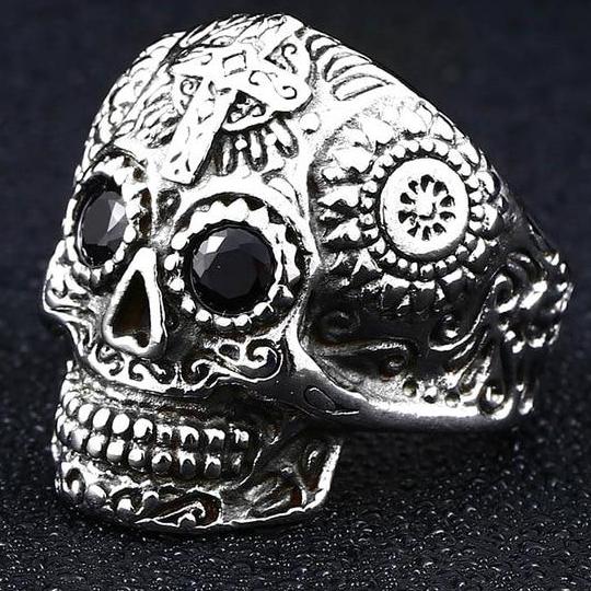 Punk skull rings vintage jewelry for men biker gifts party