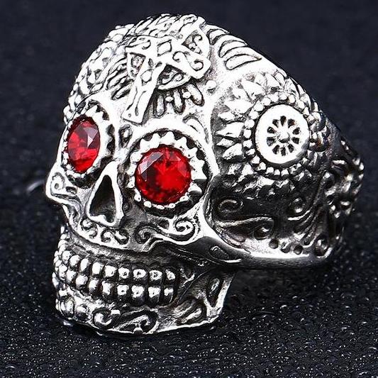 Punk skull rings vintage jewelry for men biker gifts party