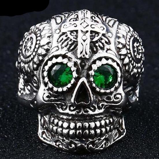 Punk skull rings vintage jewelry for men biker gifts party