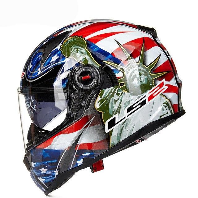 full face motorcycle helmet racing fiberglass with sun shield airbag