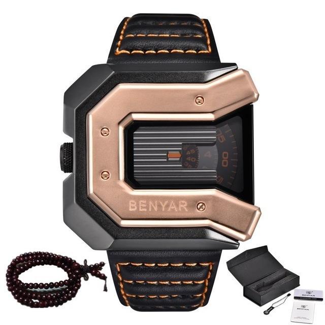 Leather watches men unique design sport wrist watch