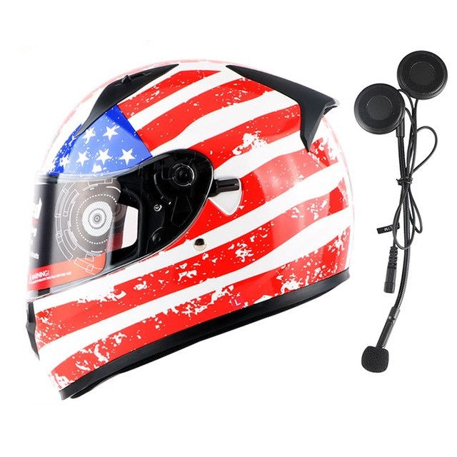 Vintage motorcycle helmet full face skull motorbike Vespa helmets dual lens racing